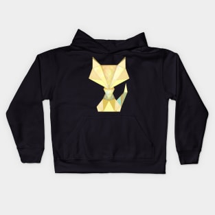 Geometric Fox Gold Kids Hoodie